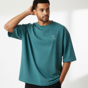 mack and max™ oversized, cotton, french terry t shirt, loop knit design