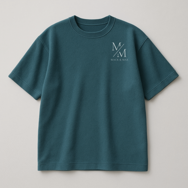 mack and max™ oversized, cotton, french terry t shirt, loop knit design
